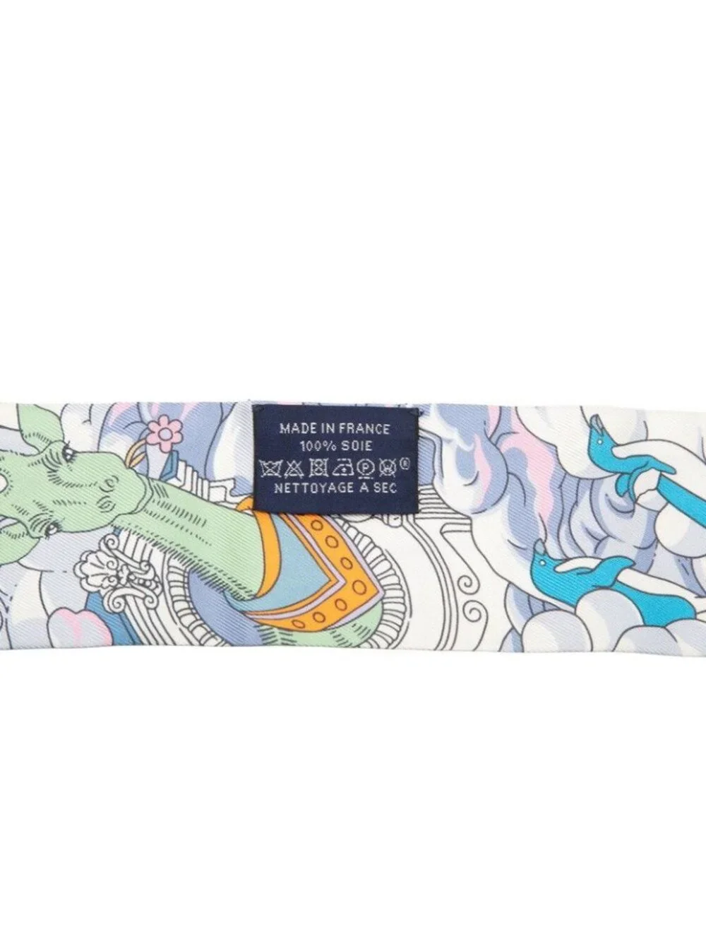 ★SOLD★ Hermes Twilly My Cloud Sur Mon Nuage Scarf New Tag Black Multicolor Silk - Picture 5 of 6